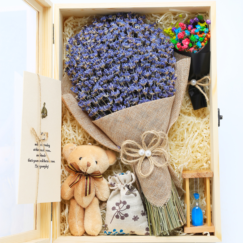 花谷派(huagupai)薰衣草干花花束礼盒生日情人节送女生女朋友闺蜜母亲