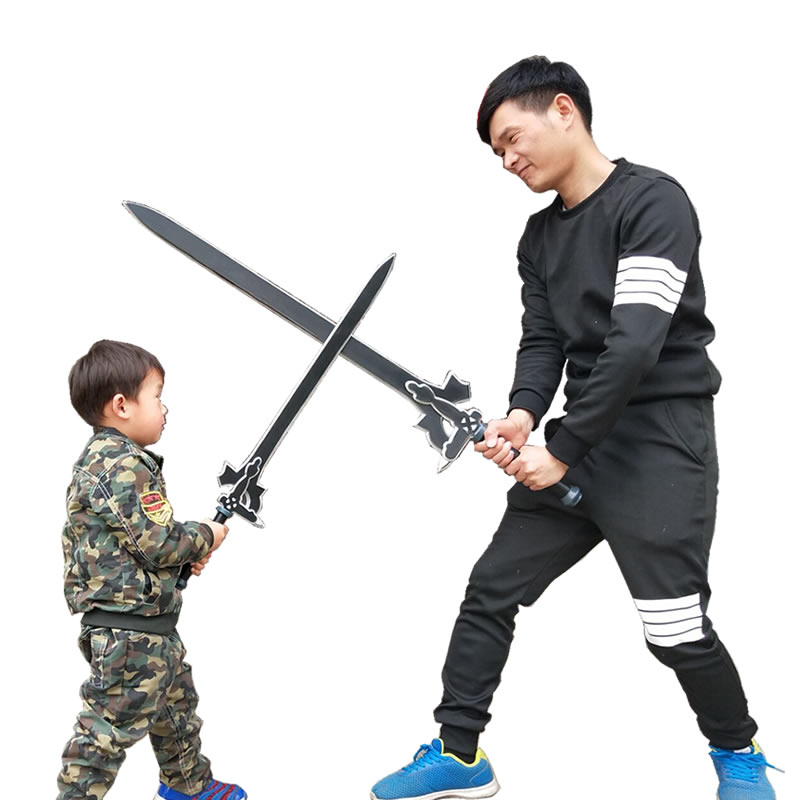 安全仿真武器模型男孩礼物大号宝剑未开刃 黑剑阐释者小号【80cm】