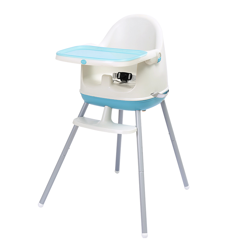 宝贝时代（Babyyuga）宝宝餐椅便携式婴儿餐椅儿童座椅高低可调节 马卡蓝