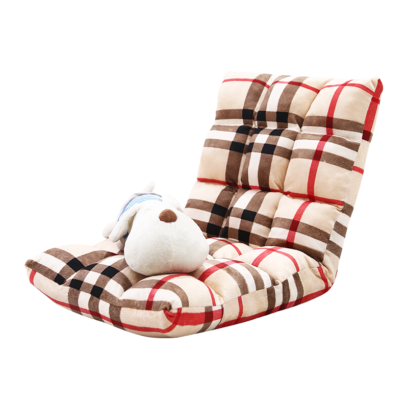 雅美乐 懒人沙发 可折叠单人沙发椅榻榻米卧室可拆洗沙发阳台飘窗椅 灰红条纹 YS216