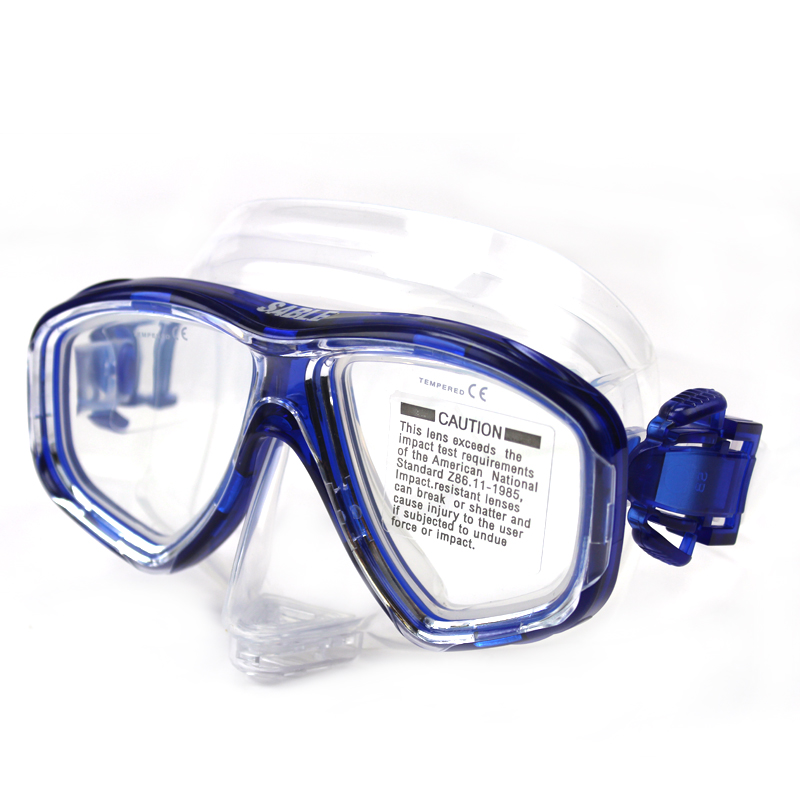 黑貂sable专业潜水镜面镜防水大框游泳镜浮潜水眼镜装备用品36sg 蓝色