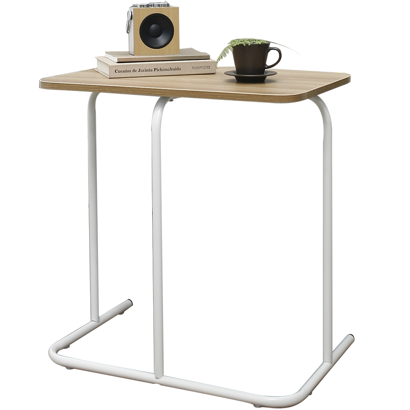 SOFS床边电脑桌 懒人客厅沙发桌迷你笔记本电脑桌 阳台咖啡桌休闲矮桌边几简易小桌子 M码/白色框