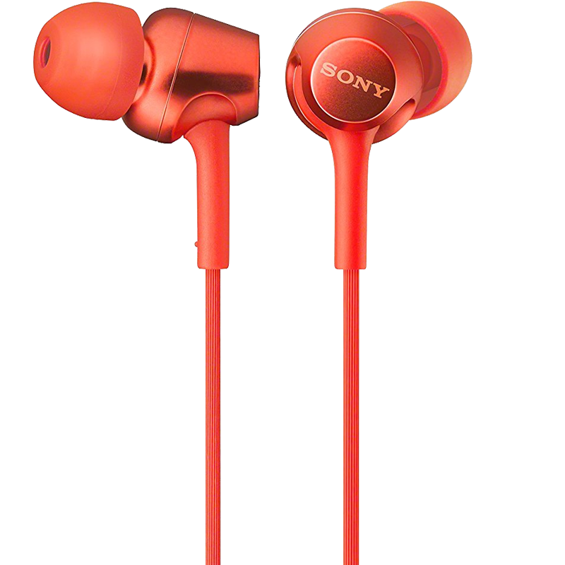 索尼（SONY） MDR-EX255AP 耳机入耳式有线带麦重低音手机通话高音质K歌适用安卓 红色13732521488