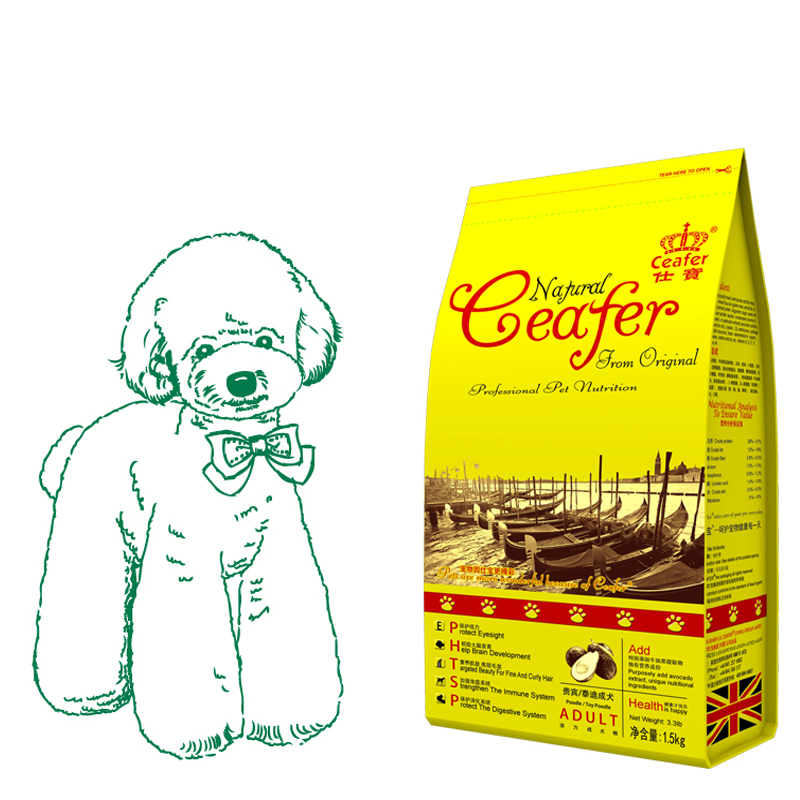 Ceafer仕宝宠物狗粮 狗狗贵宾泰迪 (小型犬) 专用犬主粮成犬/幼犬牛油果狗粮 牛油果贵宾成犬1.5KG