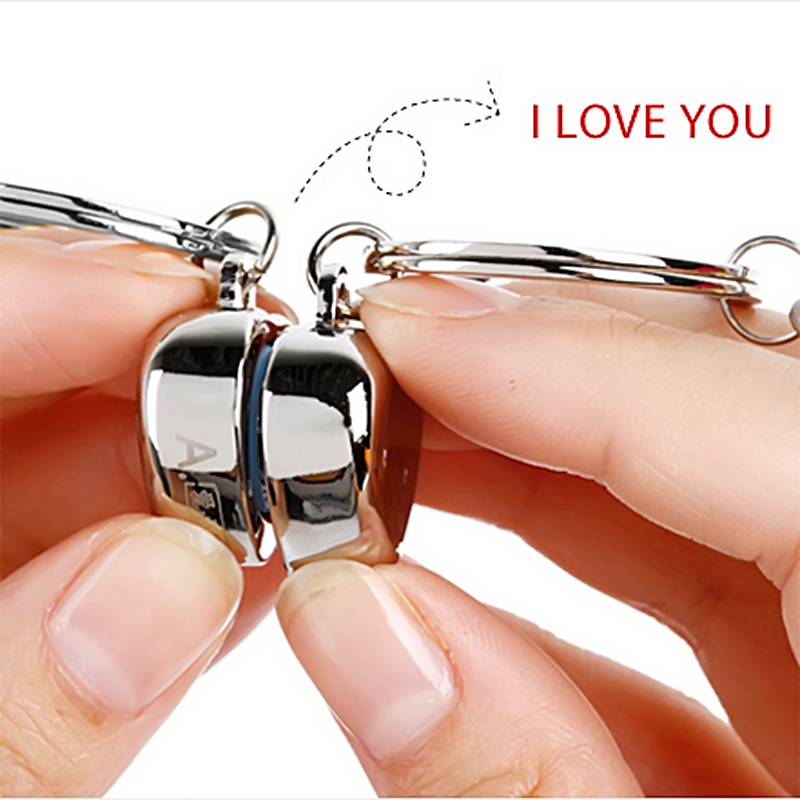 小妮秋创意小礼品生日520情人节礼物送女友男友老婆情侣一对发声钥匙扣 半心钥匙扣