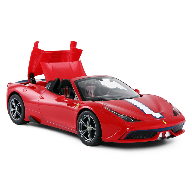 星辉 男孩儿童玩具遥控车 法拉利458跑车模型 USB充电电池一键遥控敞篷可漂移 74560 红色高清大图