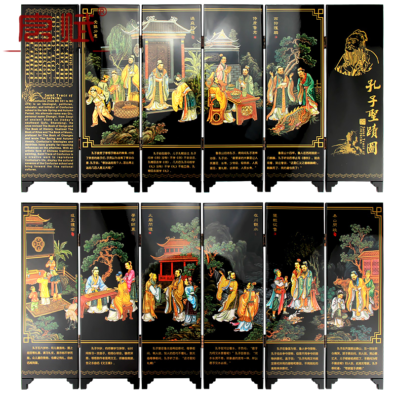 摆件中国风礼物送老外中国特色礼品京剧脸谱出国商务礼品 孔子圣迹