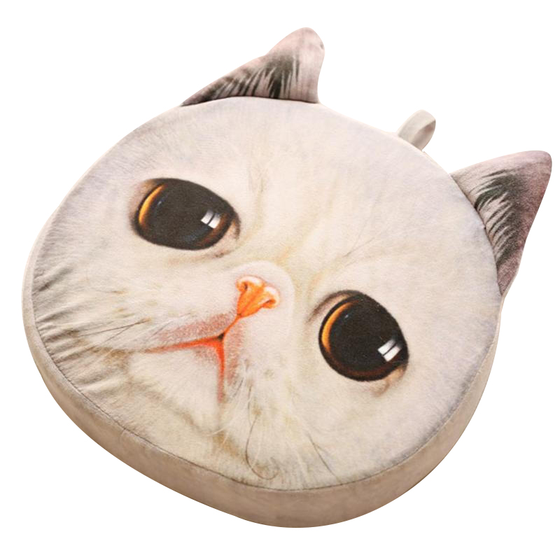特酷宝贝 卡通逼真3d猫头靠垫 喵星人猫咪抱枕 个性车载居家靠枕可