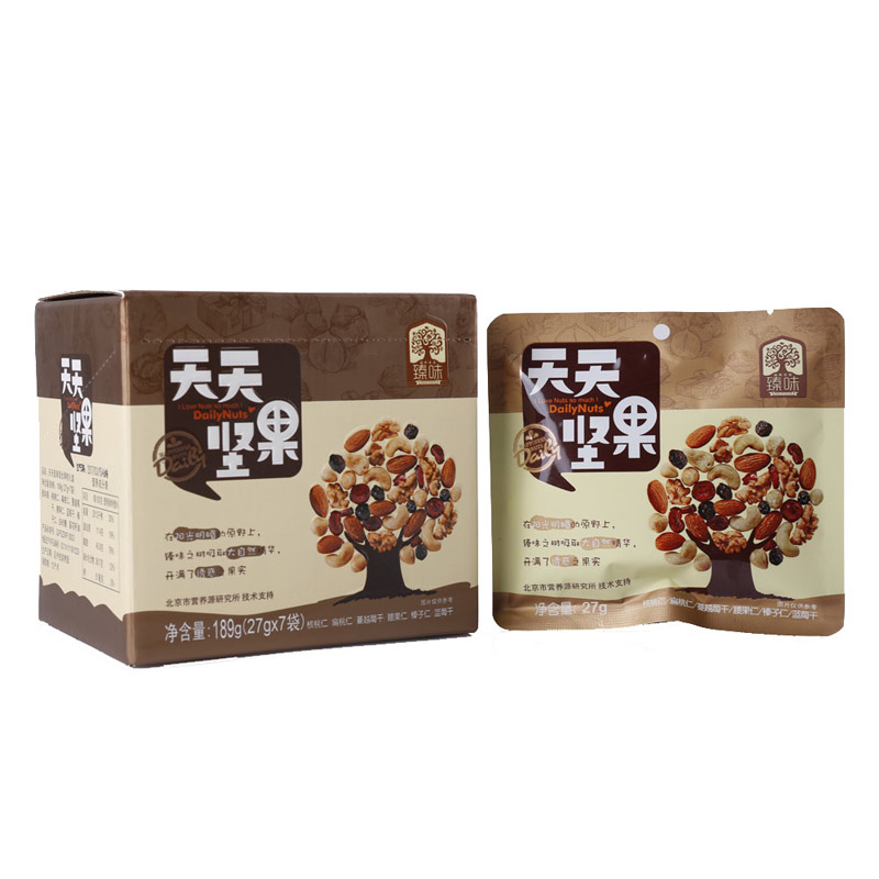 臻味天天坚果盒装189g  27g*7袋 混合6种果干果仁袋装