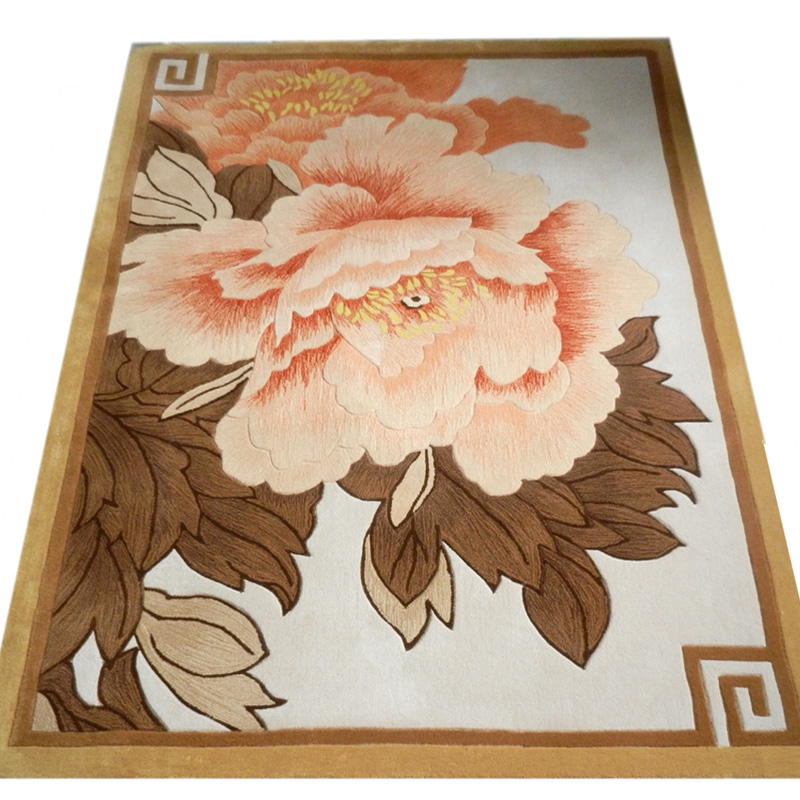 海马地毯 中式 花朵 古典 新西兰羊毛手工地毯 客厅茶几沙发卧室书房