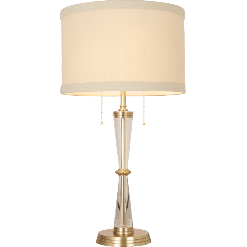 帝拿（DINAH） 美式全銅水晶臺燈客廳臥室床頭柜臺燈輕奢高級酒店裝飾燈大號 高69CM-（遙控智能光源）