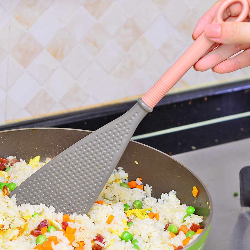 锅铲炒饭铲子厨房不粘锅锅铲加厚斜口三角铲子塑料护锅铲耐热料理铲子