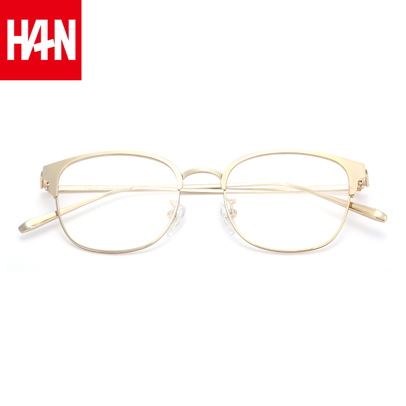 汉(han dynasty) 时尚商务防蓝光眼镜男女款近视眼镜框架  42081 金色