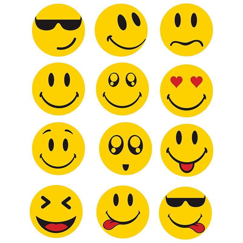 忆美特墙贴 儿童房笑脸贴纸 办公室emoji表情贴画 头像装饰贴 直径28
