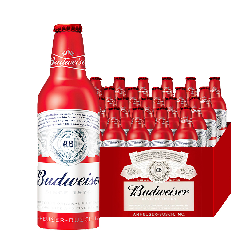 百威啤酒budweiser百威 355ml铝罐  24瓶