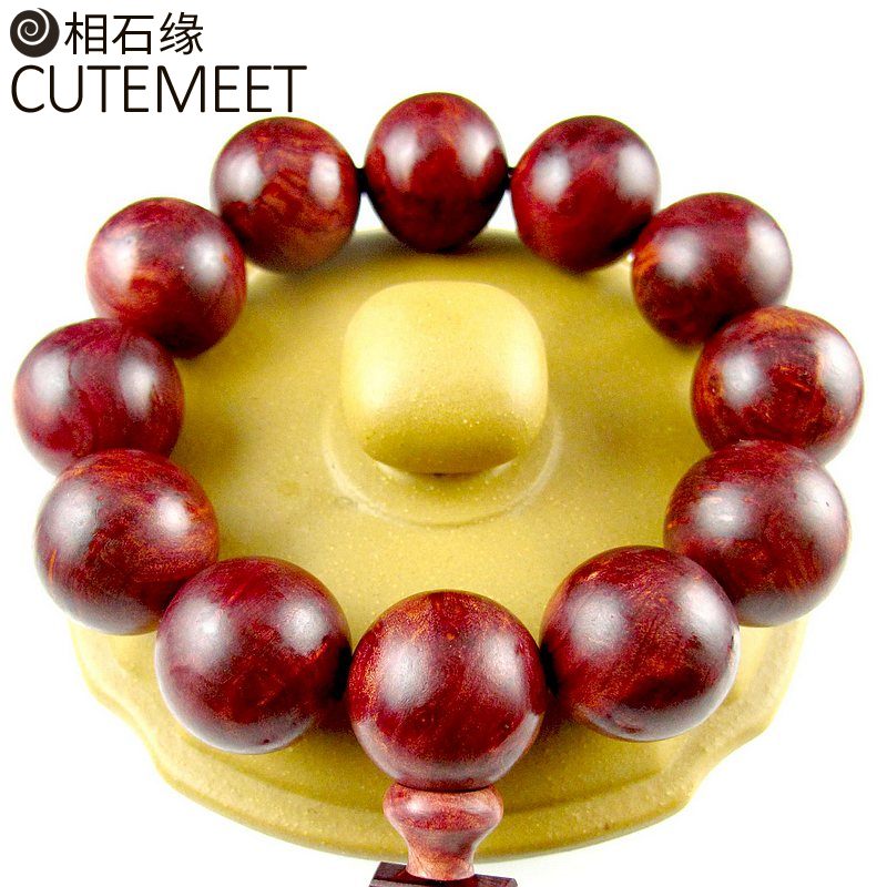 相石缘瘤疤血柏崖柏手串男手链佛珠20mm【帝王红本色无加色】