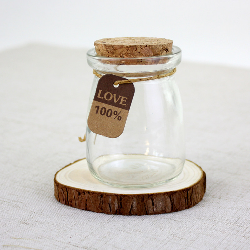 小号木塞布丁玻璃瓶子创意礼品瓶许愿瓶漂流瓶幸运星瓶喜糖装饰瓶 空