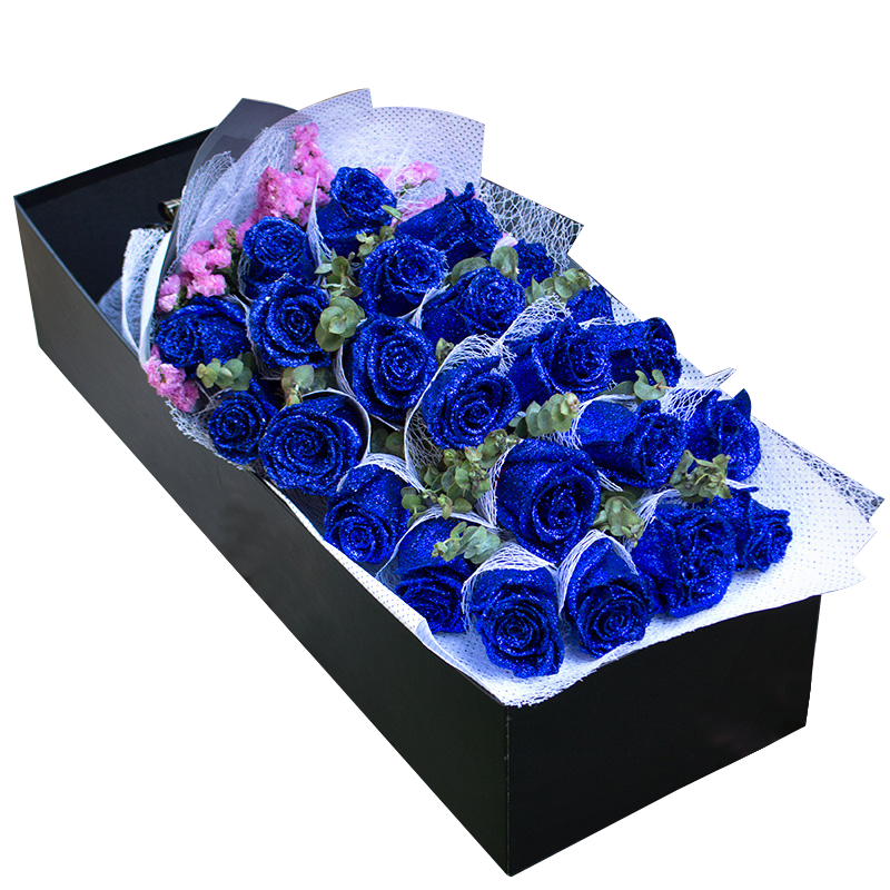 一花一戀鮮花同城配送藍(lán)色妖姬藍(lán)玫瑰花束生日禮物送女友老婆閨蜜全國(guó)花店 33朵藍(lán)色妖姬禮盒-三生三世