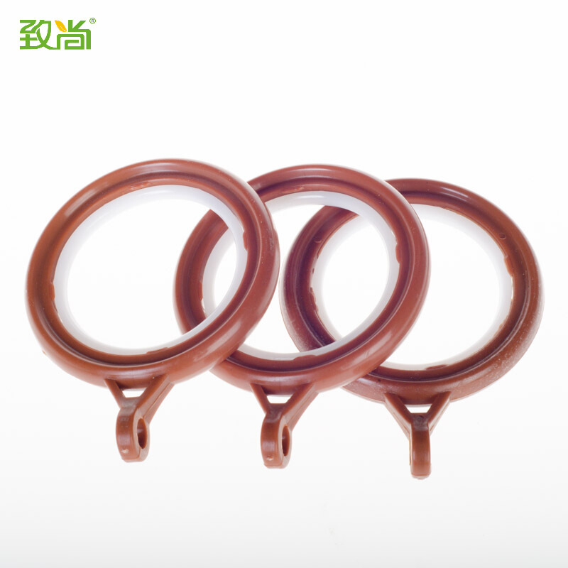 致尚 窗簾吊環(huán)掛環(huán)圓環(huán)配件納米靜音塑料窗簾掛鉤羅馬桿圈環(huán)內徑3.5cm 柚木色【內徑3.5cm納米靜音環(huán)】 10個(gè)一包