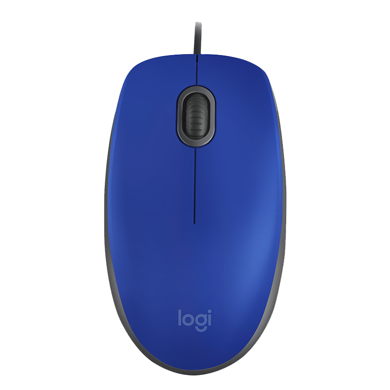 罗技（Logitech）M110 鼠标 有线鼠标 办公鼠标 轻音鼠标 对称鼠标 蓝色 自营