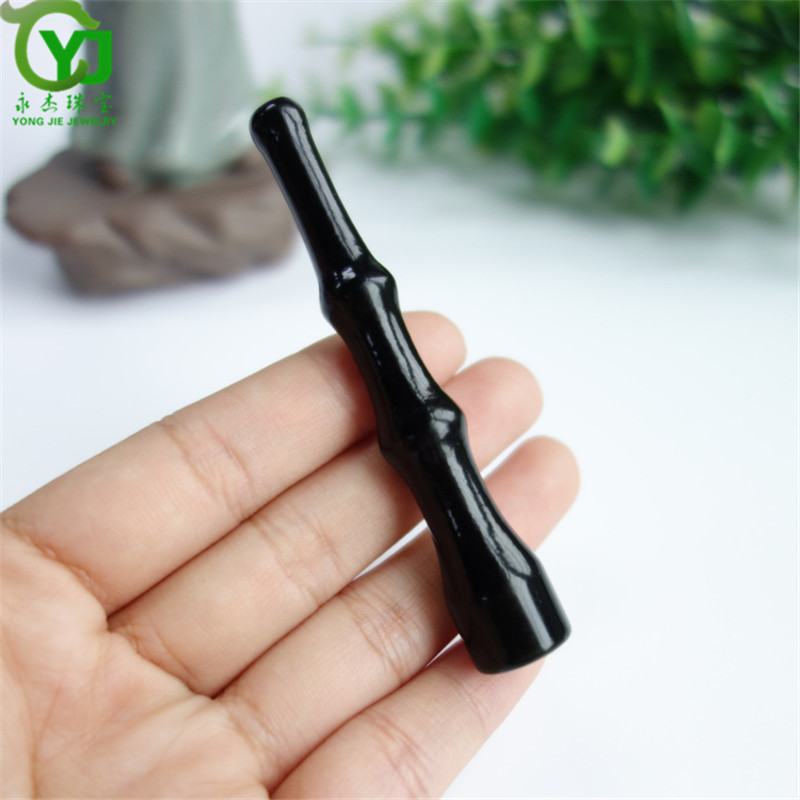 永杰手工制作玉石青玉竹节玉器玉石烟嘴葫芦烟嘴送长辈礼物带证书 青玉葫芦烟嘴