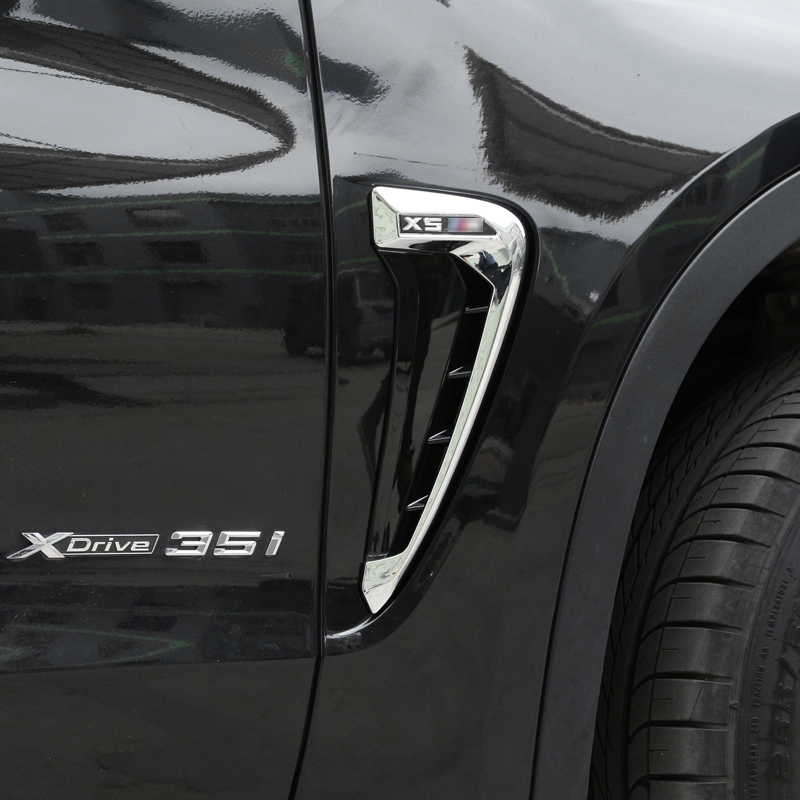 宝马x5侧叶子板装饰贴 m标翼子板出风口亮条 x5改装专用外饰装饰配件