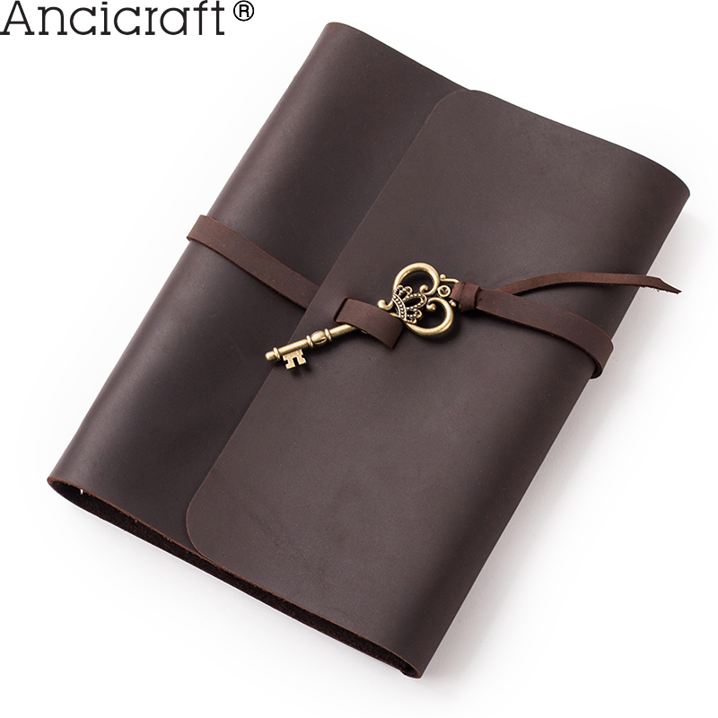 Ancicraft��Ƥ��ҳ���±�ţƤ�ʼǱ�ͷ��ţƤ�ռǱ����б�ţƤ��Կ�׿� ��Ʒ�ľ� A5����ɫ����Ƥ�հ���о