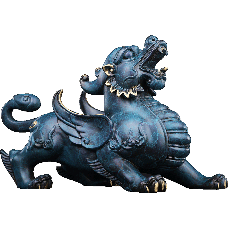 《霸王貔貅》全铜貔貅摆件一对 家居客厅酒柜装饰品工艺品办公室招财