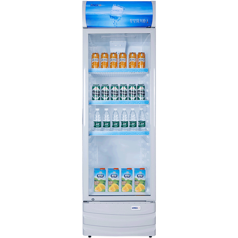 星星（XINGX） 236升 立式玻璃门冷柜 饮料陈列柜 商用冷藏冰箱（银灰色） LSC-236C755238