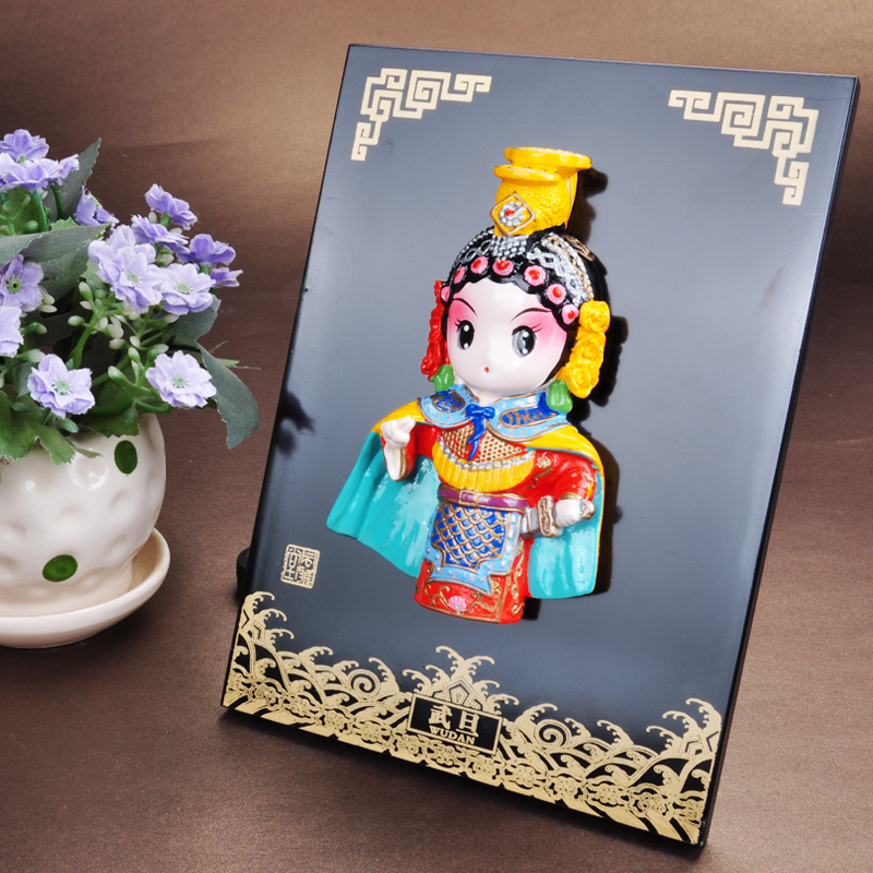 脸谱摆件北京纪念品中国风特色礼物送老外礼品手工艺品 武旦 礼品袋