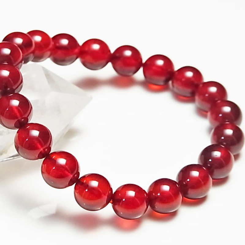 冰珂晶石本命年橙红石榴石手链 水晶手串天然水晶手串女女友礼物 11mm