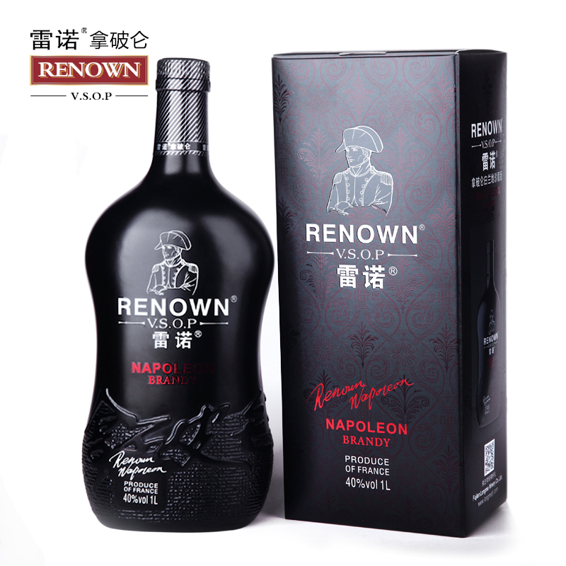 雷诺(renown)拿破仑白兰地 vsop 珍藏版礼盒装洋酒烈酒1l 拿破仑vsop