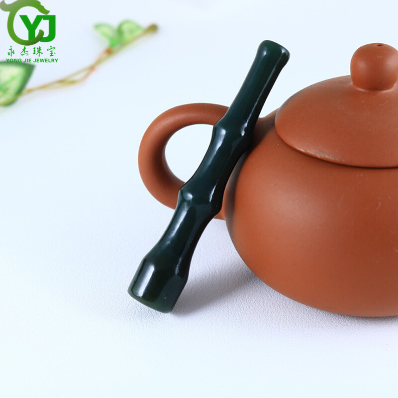 永杰手工制作玉石青玉竹节玉器玉石烟嘴葫芦烟嘴送长辈礼物带证书 青玉葫芦烟嘴