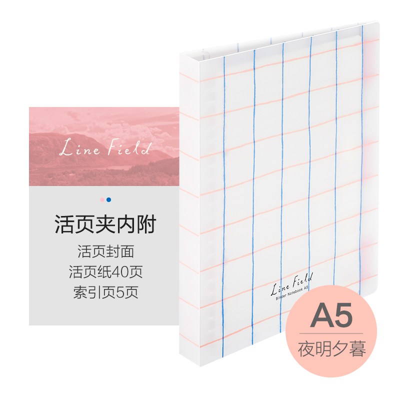 国誉(kokuyo)wsg-rulp系列格子印象活页本小清新笔记本半透明可拆卸