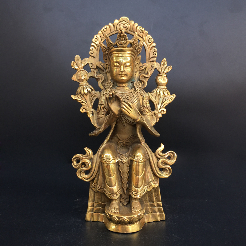 铜人艺巷黄铜藏传佛像强巴佛密宗未来佛像家居佛堂装饰佛像摆件