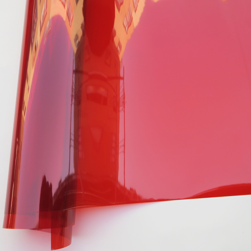 慧萌玻璃贴膜彩色透明膜装饰玻璃纸防晒膜隔热自粘窗户贴纸阳光房贴膜 透明红色 1.5米宽-每米长价格