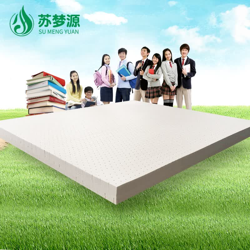 苏梦源 泰国进口天然乳胶床垫学生宿舍单双人薄床垫床褥子射频床垫定制 5cm厚度95D【升级款】含内外套 180cm*200cm