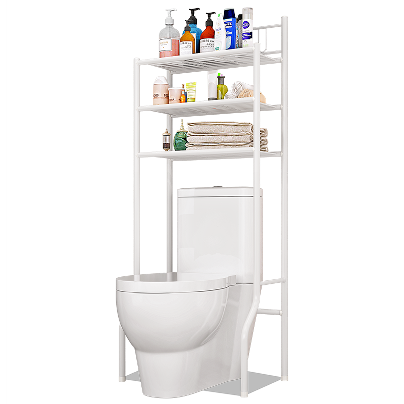 蜗家 浴室置物架简易角架卫生间家用厨房落地卧室收纳架客厅阳台层架厨房储物架搁物架脸盆架装饰层架 白色【预售8月5日发】