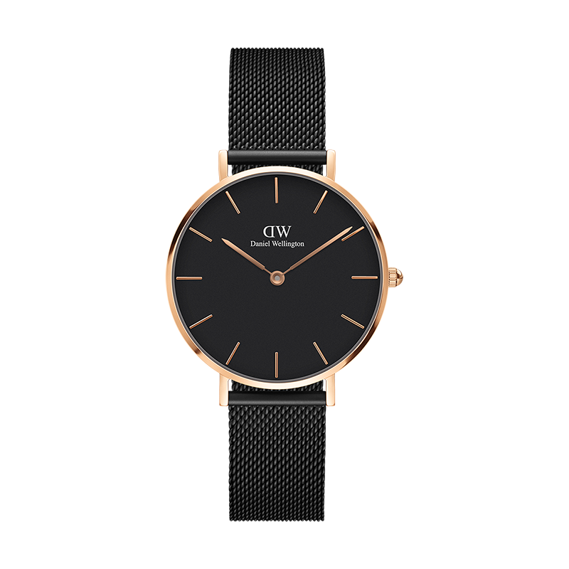 丹尼尔惠灵顿（DanielWellington）DW手表女 简约休闲轻奢欧美表瑞典石英腕表 生日礼物送女友 32MM金色边黑盘DW00100201
