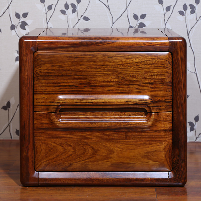 ailvju乌金木床头柜 简约全实木床头柜现代中式收纳储物柜边柜 乌金色