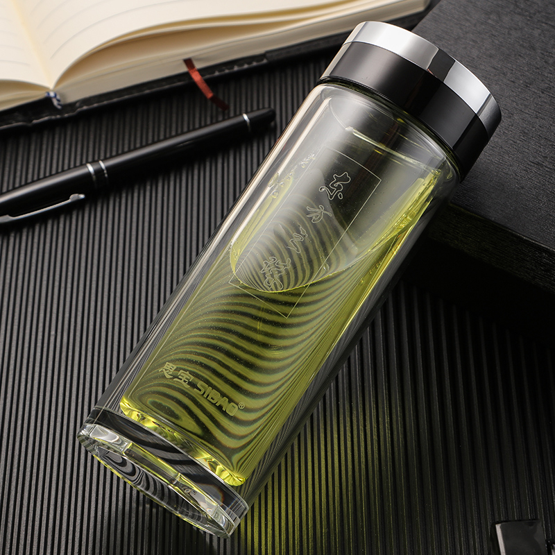 思宝玻璃杯东方之珠男女士双层高硼硅泡茶水杯保温水晶茶杯商务杯子 1