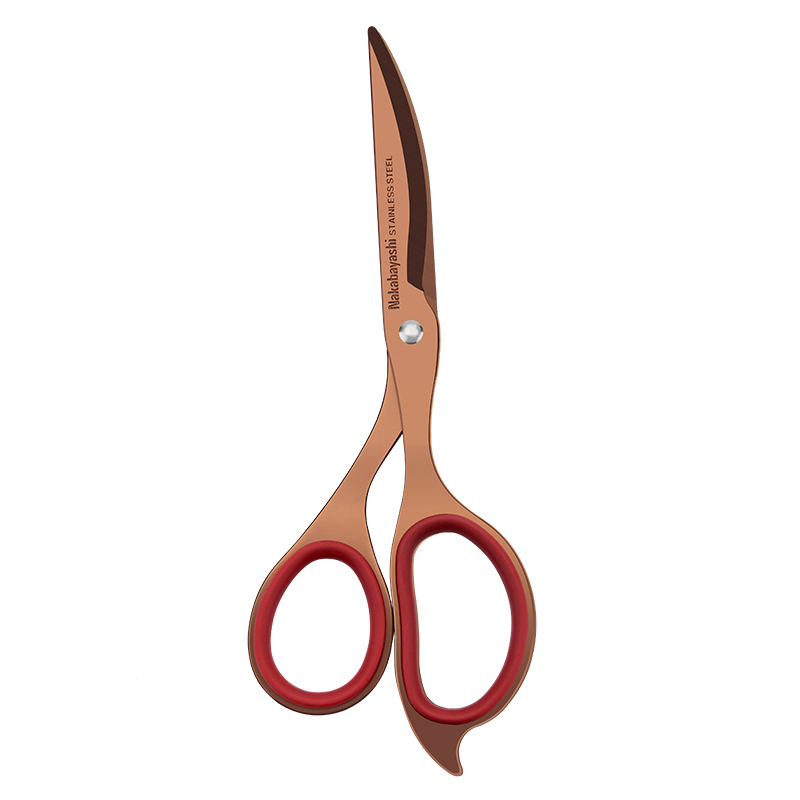 仲林(nakabayashi)省力剪刀办公家用防粘美工刀diy工具镀钛涂氟 香槟