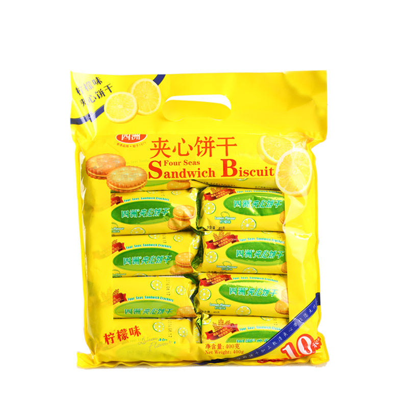 四洲夹心饼干400g果酱夹心香脆梳打饼干网红抖音饱腹零食早餐休闲小吃