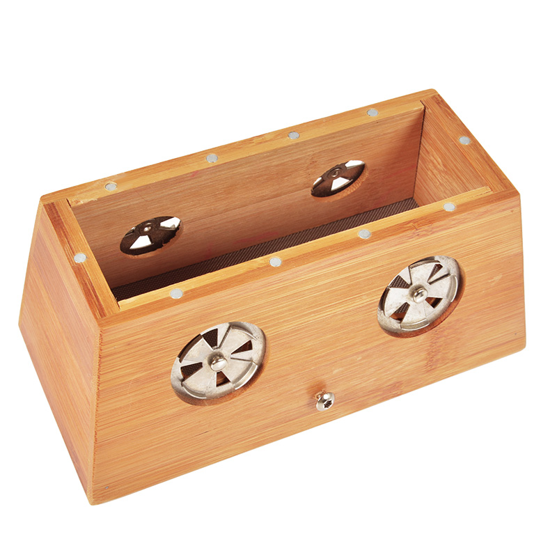 绿源堂 三孔竹制艾灸盒 木质随身灸家用艾灸条工具全身适用熏盒无烟艾条艾柱灸盒
