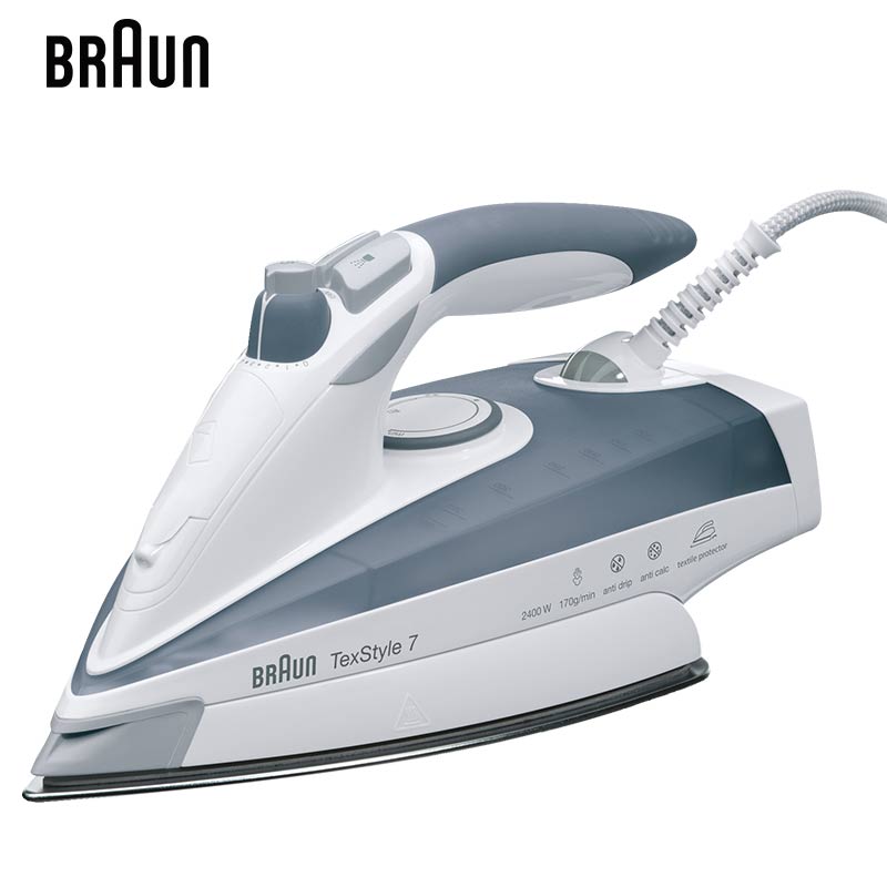 博朗（Braun）电熨斗 蓝宝石抗刮底板 手持家用熨衣机 强蒸汽喷射 净水系统 温度调节 2400W TS775TP