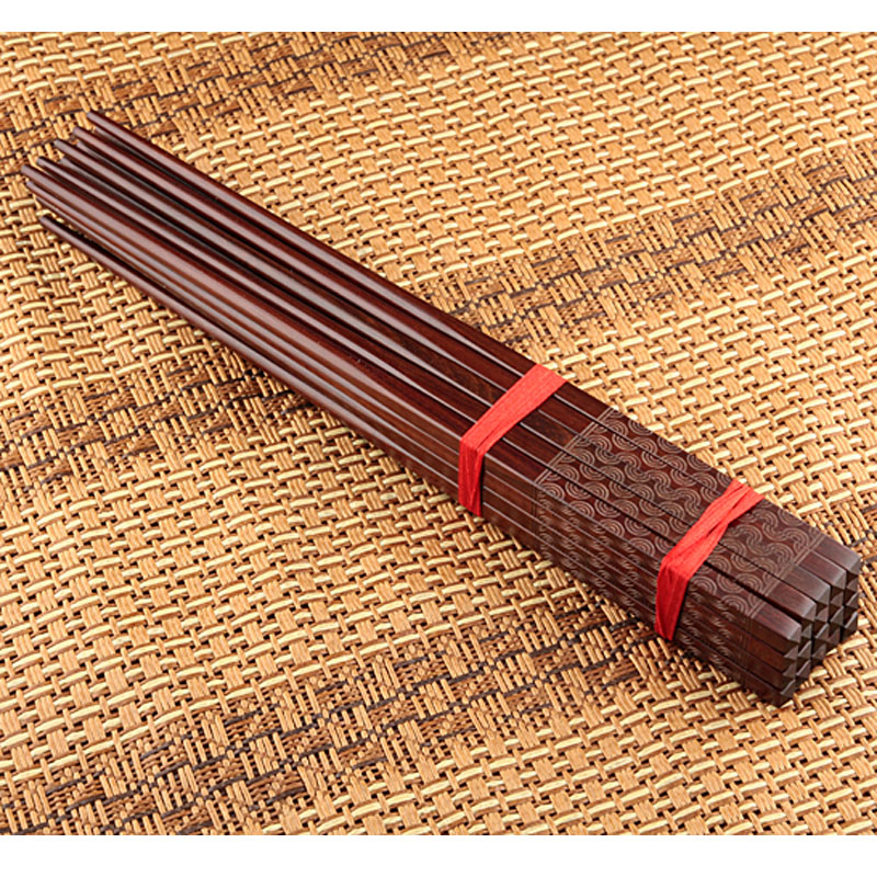 newrea新锐 酸枝木金钱纹全木筷子 美工艺 红木筷子 szqmf25-7/10