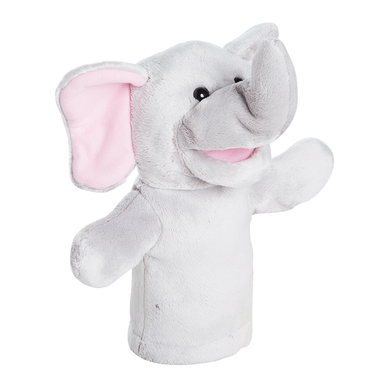 玩具恐龙动物手偶娃娃嘴巴能动早教演讲道具不掉毛新年礼物 大象手偶