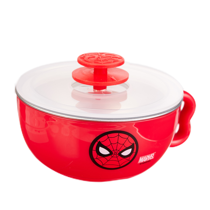 迪士尼（Disney）儿童餐具 婴儿辅食碗宝宝316不锈钢餐具沙拉碗 红色蜘蛛侠