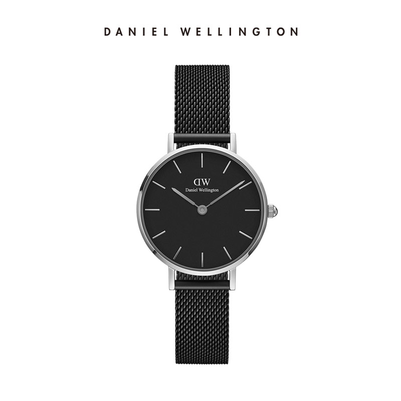丹尼尔惠灵顿（DanielWellington）[部分爆品5折]DW手表女摩登石英女士手表欧美腕表 生日礼物送女友 28MM银色边黑盘DW00100246