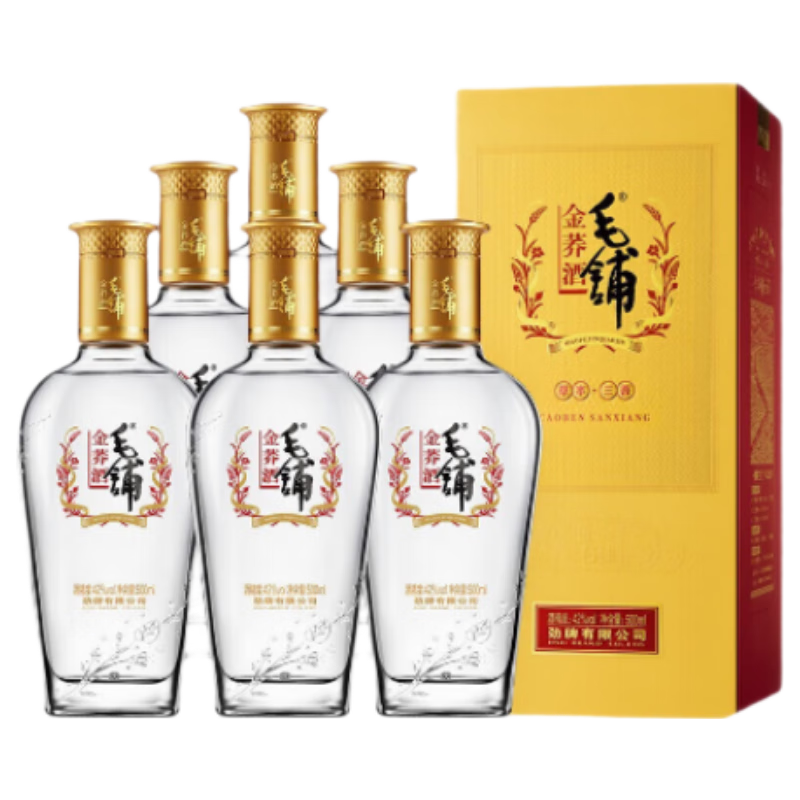 劲牌 毛铺苦荞酒 露酒 金荞 42度 500ml 6瓶